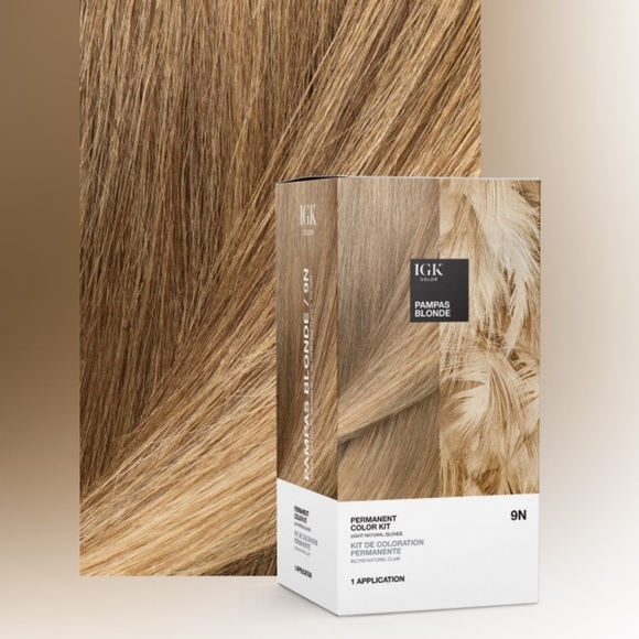 IGK Permanent Color Kit - 9N Pampas Blonde Light Natural Blonde - New Sealed Box - Picture 1 of 10